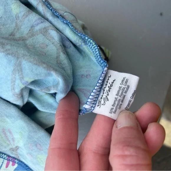 Gudrun Sjoden Blue Floral cherry blossoms organic cotton Long Sleeve Top - Picture 5 of 8